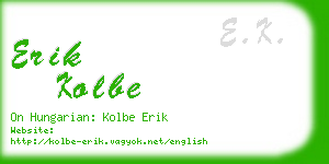 erik kolbe business card